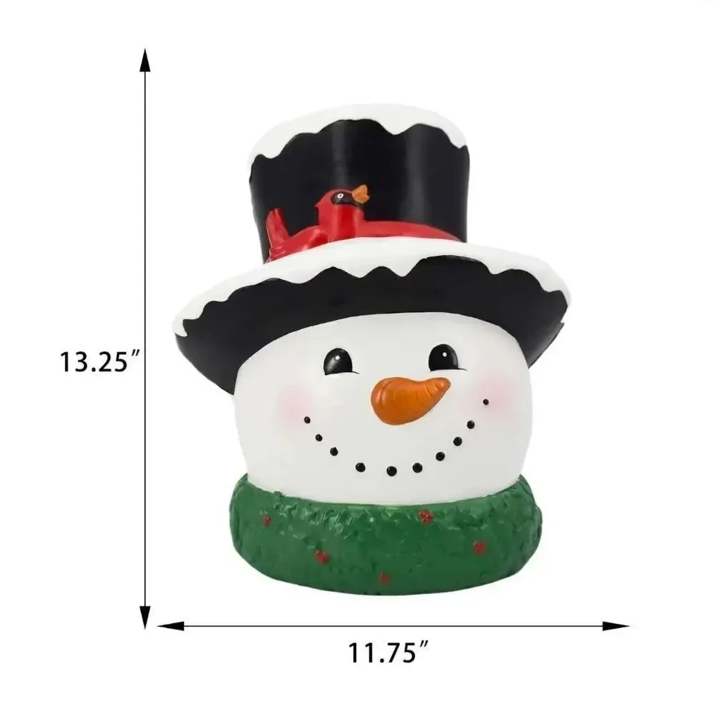 NIB Christmas Snowman Head with Too Hat Tree Topper 13